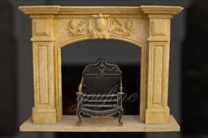 Decorative Regency beige marble fireplace mantel for sale