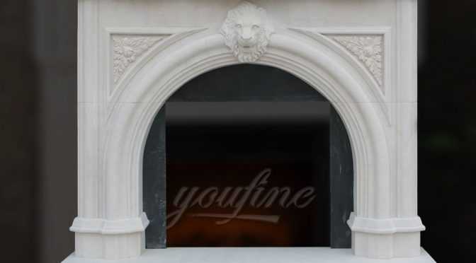 Decorative Victorian Lion Head Marble Fireplace Mantel on Sale