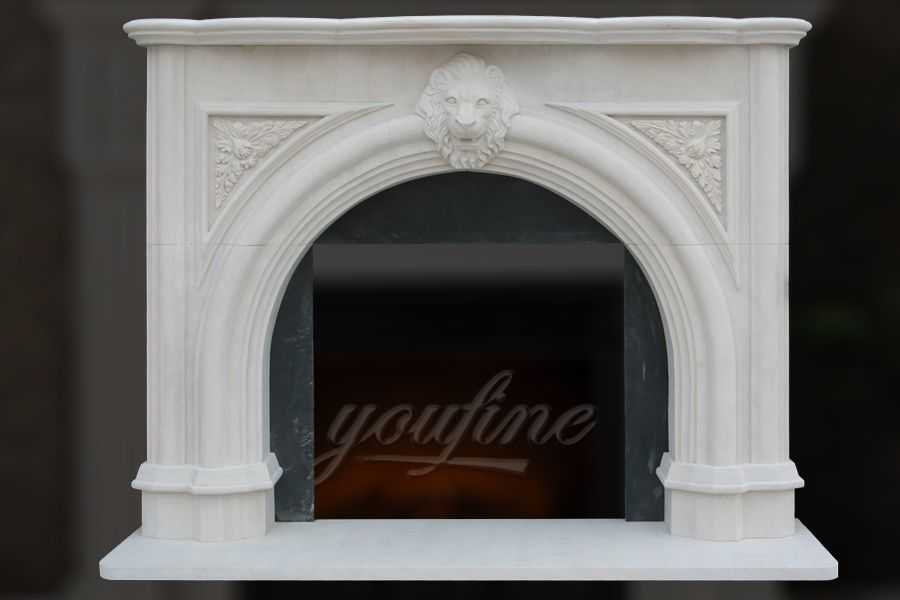 Decorative Victorian Lion Head Marble Fireplace Mantel on Sale