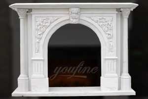 Decorative Victorian lion head marble fireplace surround for sale