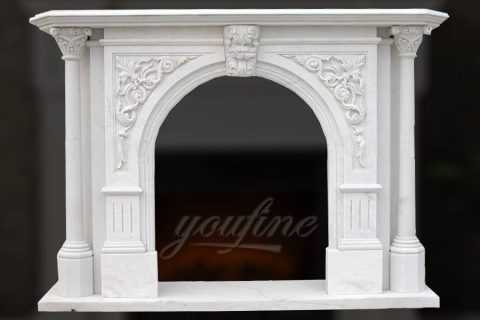 Decorative Victorian Lion Head Marble Fireplace Surround for Sale