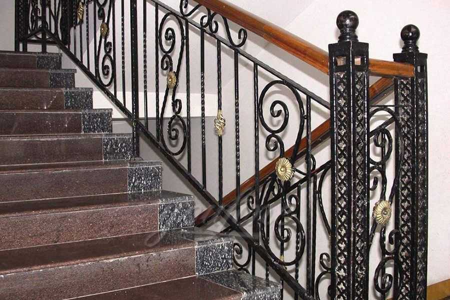 Decorative Wrought Iron Straight Stairway