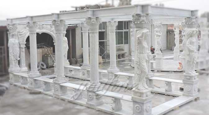 Decorative outdoor large marble gallery