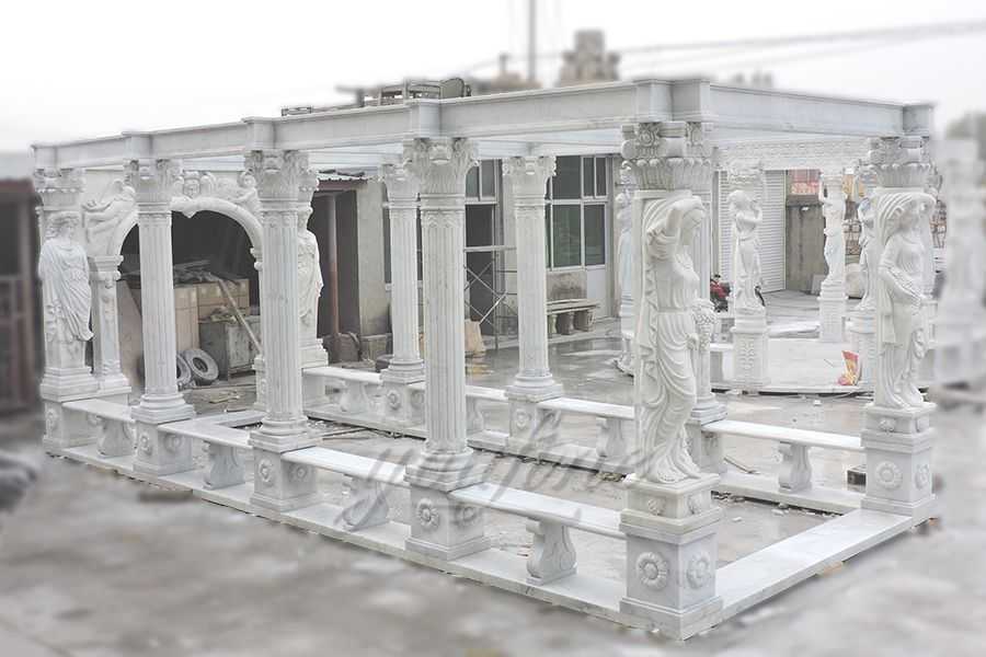 Decorative outdoor large marble gallery