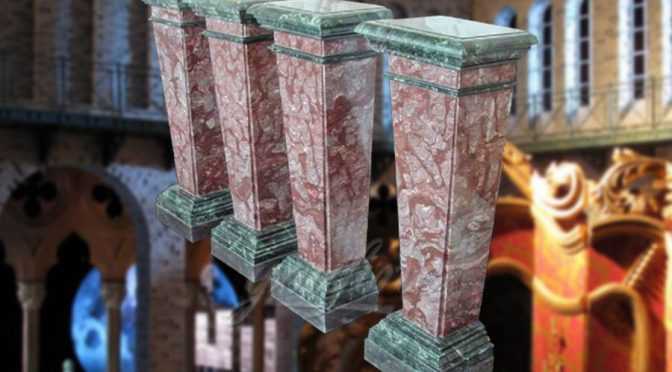 Decorative square multi color marble columns indoor& outdoor ATMC-04