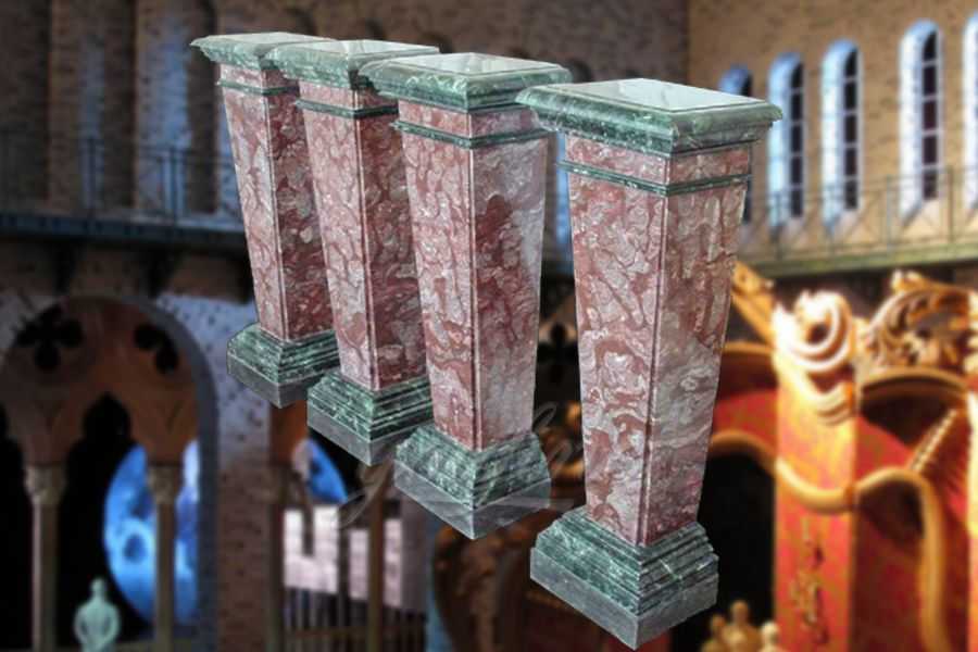 Decorative square multi color marble columns indoor& outdoor ATMC-04