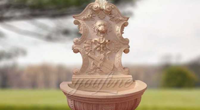 Outdoor Lion Head Wall Marble Fountain Sale by Factory