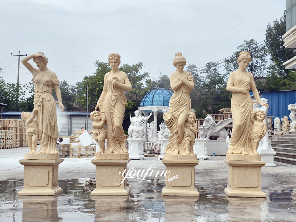 Four Seasons Statues with Cherubs