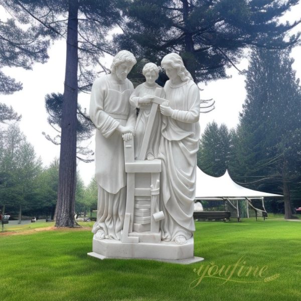 Garden Life Size Religious Holy Family Marble Statue