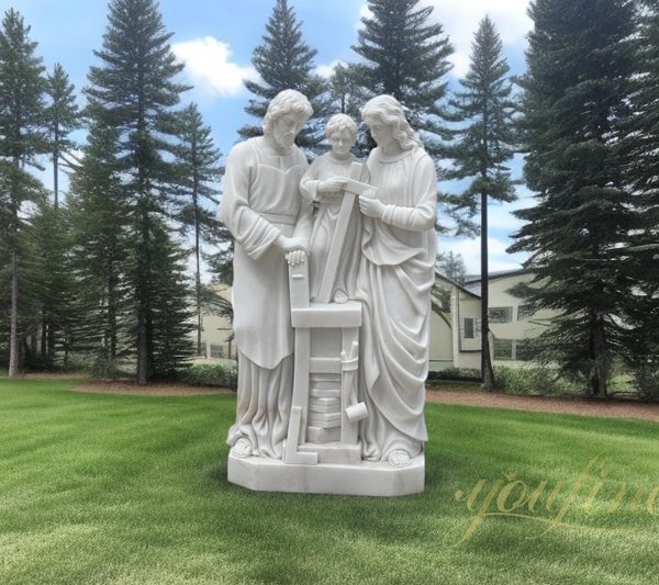 Garden Life Size Religious Holy Family Marble Statue