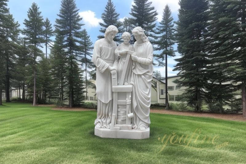 Garden Life Size Religious Holy Family Marble Statue