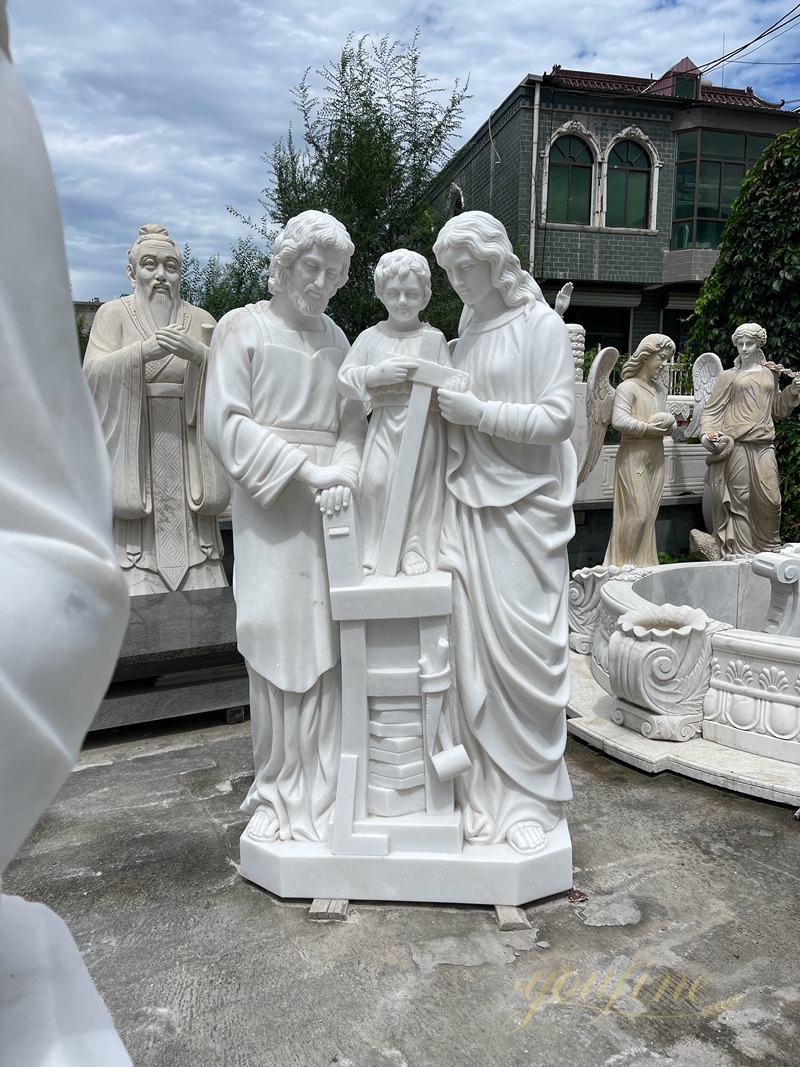 Garden Life Size Religious Holy Family Marble Statue