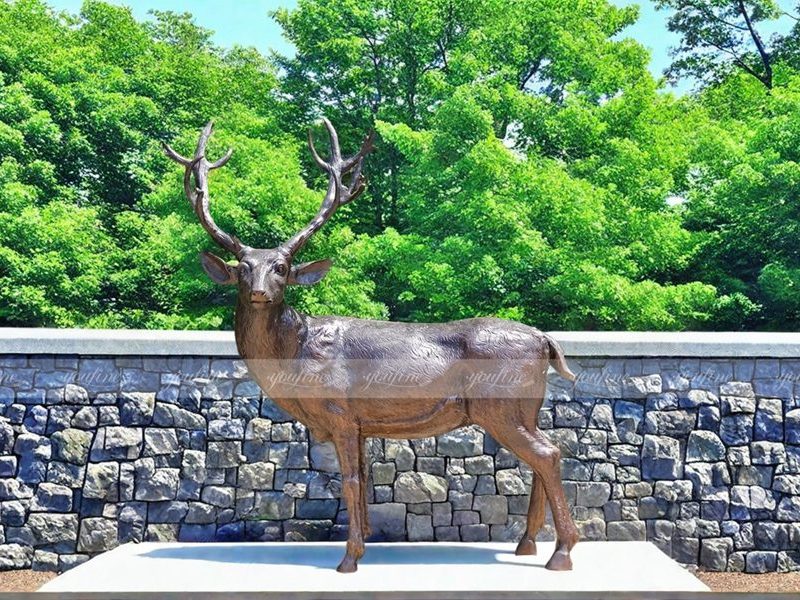Garden brass deer sculpture art