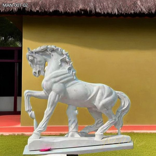 Garden white marble horse sculpture