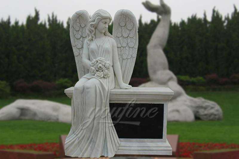 Hand-Carved-Marble-Female-Angel-Headstone