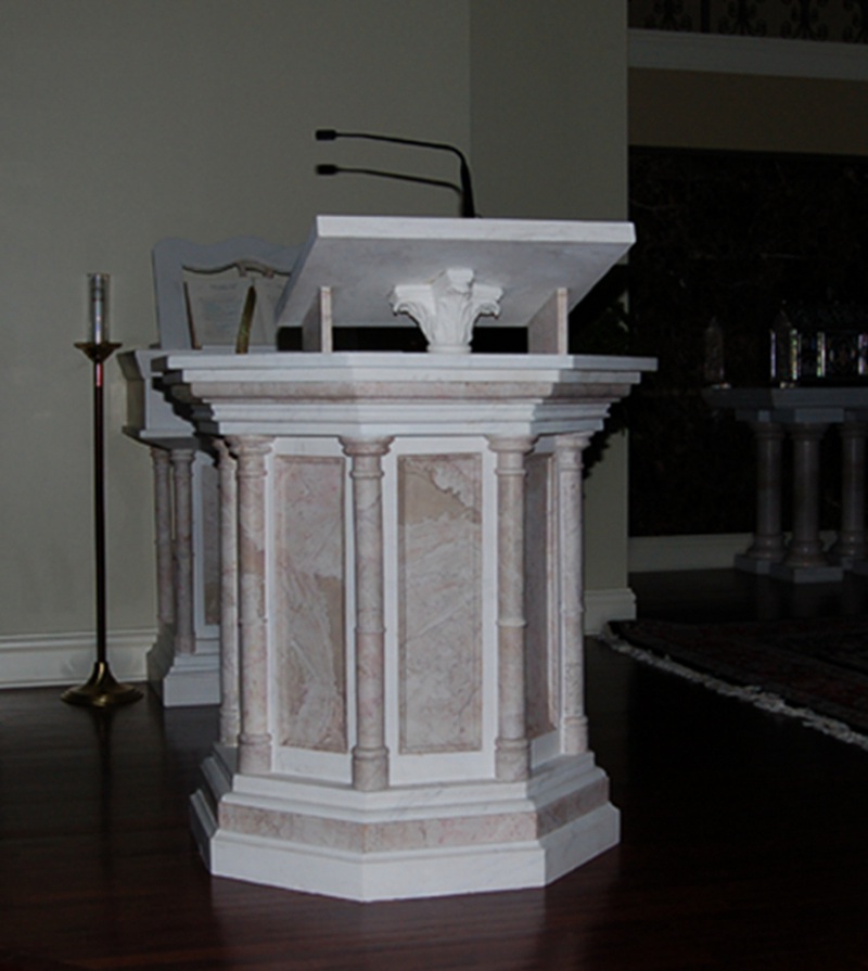 Hand Carved White Marble Ambo