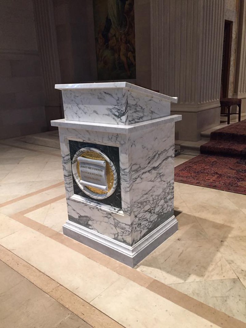 Hand Carved White Marble Ambo