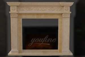 High quality decorative Regency beige marble fireplace frame for sale