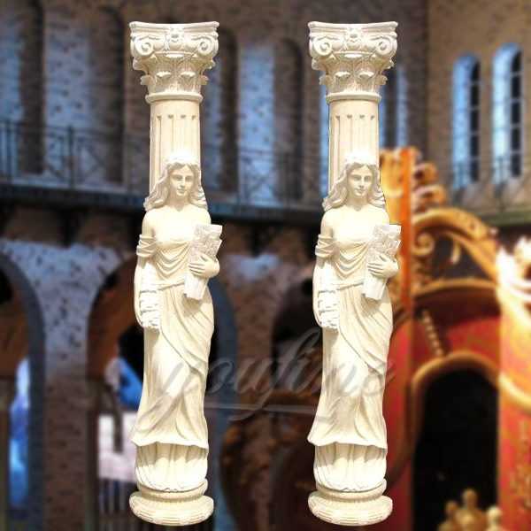 High quality marble columns with statue for wedding decoration for sale