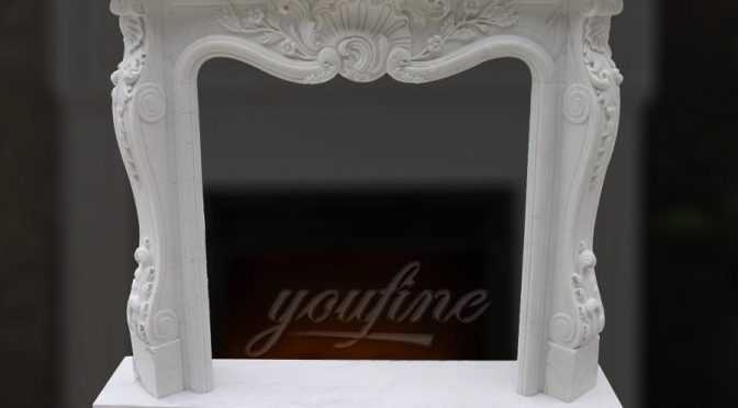 Hot sale decorative french white marble fireplace frame