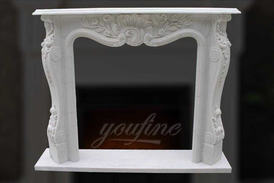 Hot sale decorative french white marble fireplace frame