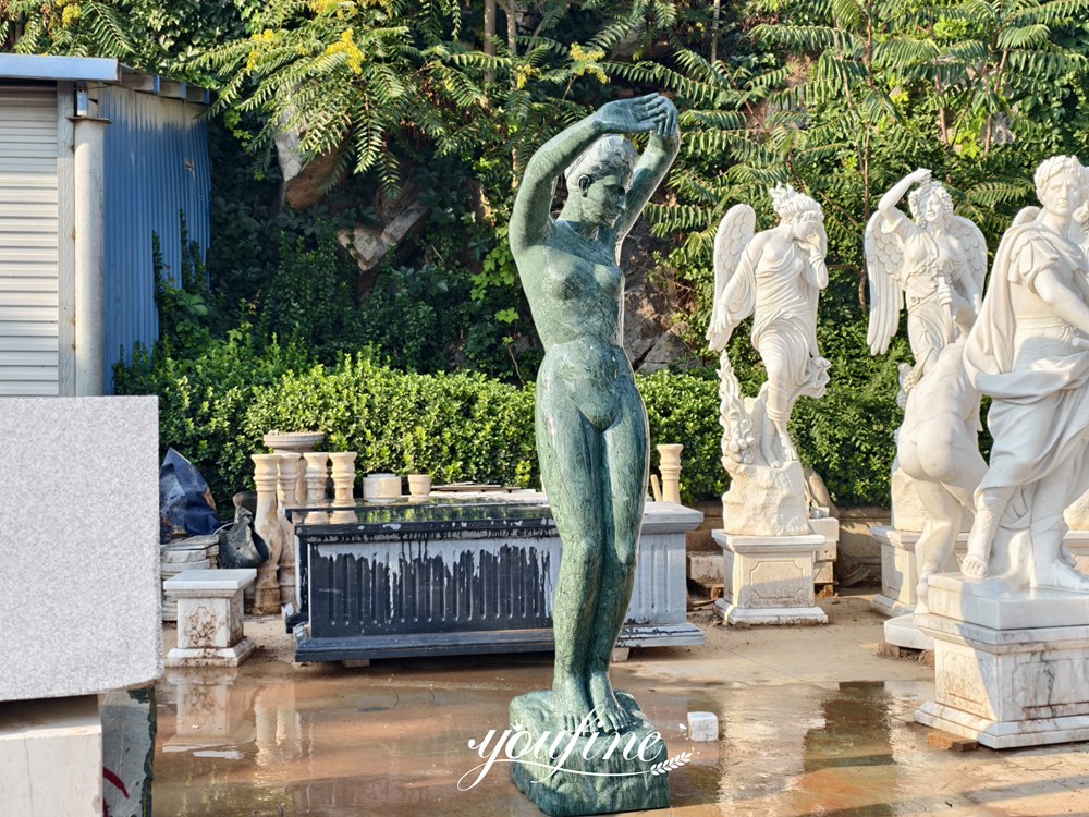 Indian Green Marble Nude Woman statue