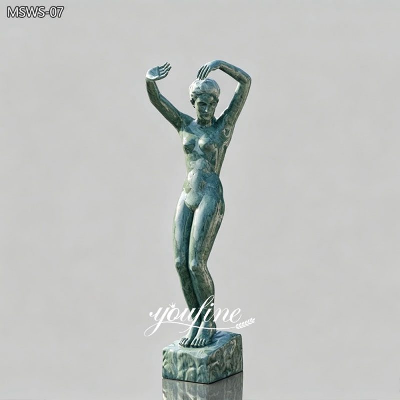 Indian Green Marble Sculpture of a Nude Woman for sale