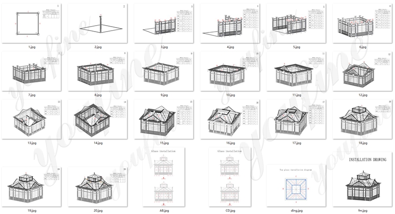 Iron Green House Clear installation drawings