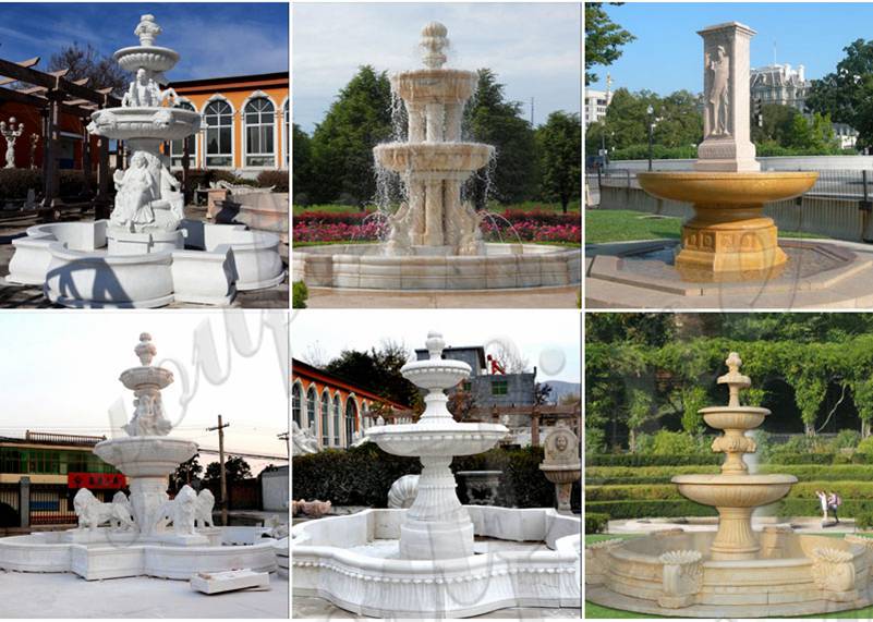 Large Animal Outdoor White Marble Lion Fountain for Sale