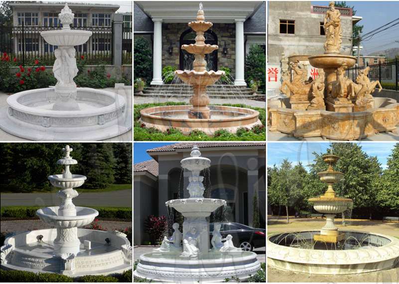 Large Outdoor White Marble Fountain for Sale