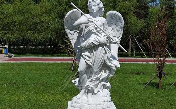 Large outdoor marble Sant’Angelo sculpture for decor