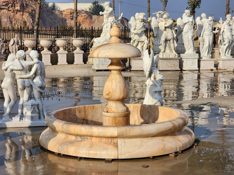 Layered marble water feature