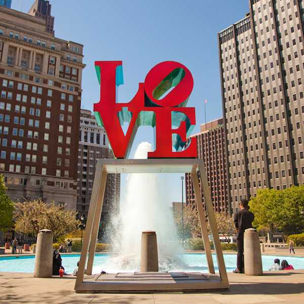 Life Size High Polished Love Park Statue Philadelphia Metal Art Love Sculpture Font Replica for Sale--CSS-42