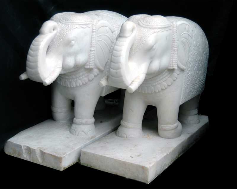 Life Size White Marble Elephant Statue for Sale