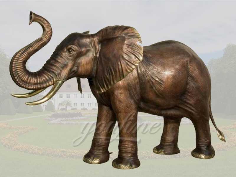 Life size bronze elephant sculpture