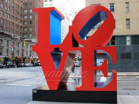 Love stainless steel sculpture red-1