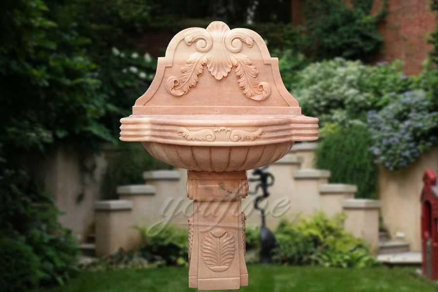 Luxury beige marble floral wash hand basin on sale