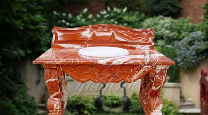 Luxury red marble bathroom wash hand basin for sale