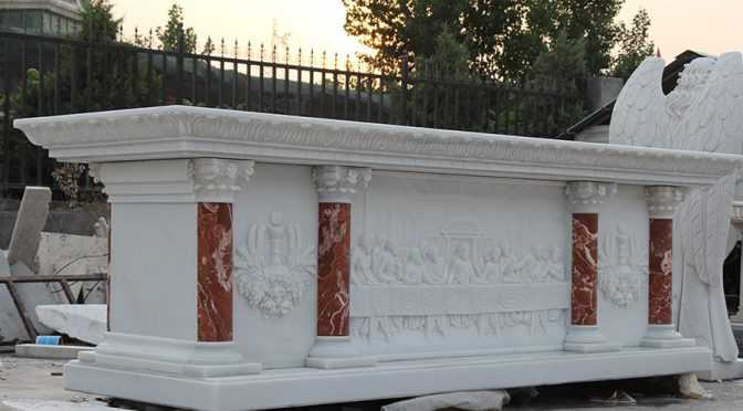 Carved Long Last Supper Marble Altar Table