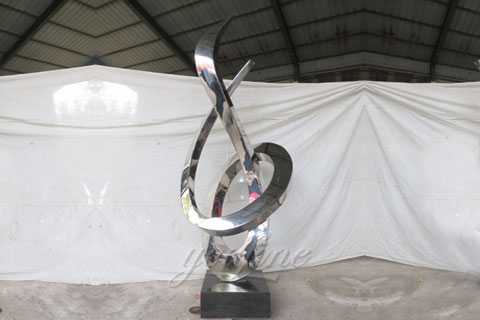 Modern large outdoor stainless steel abstract sculpture for outdoors