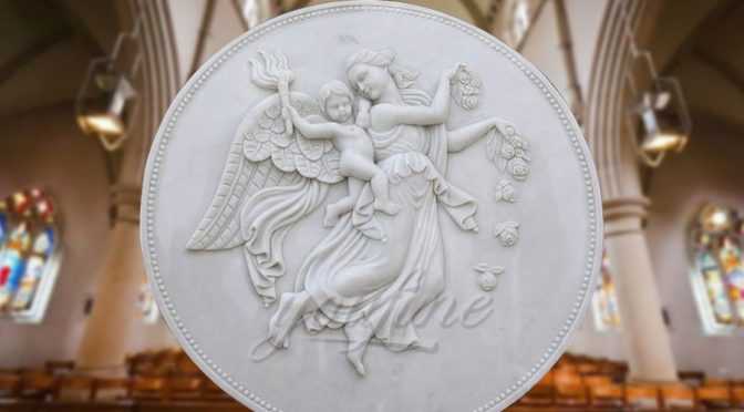 Marble Stone Carved Wall Angel Relief Sculptures