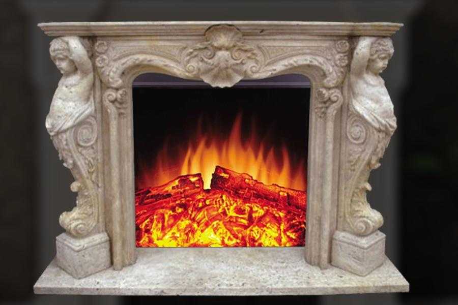 New design indoor decorative French style beige marble fireplace