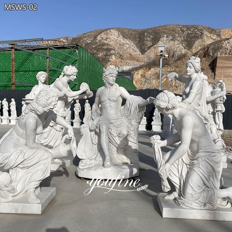 Outdoor Apollo Attended by the Nymphs marble Statues