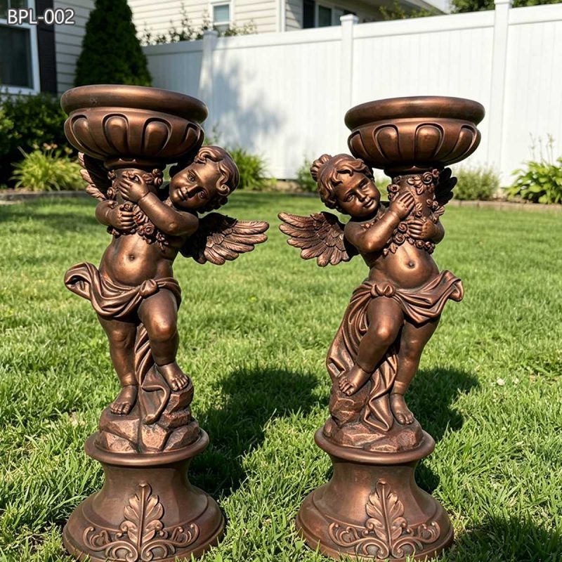 Outdoor Garden Bronze Cherub Planters