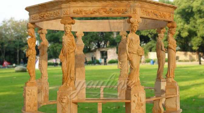 Outdoor Garden garden decoration lady stone carving marble gazebo