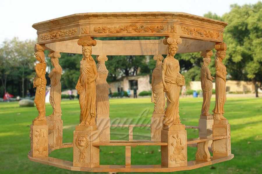 Outdoor Garden garden decoration lady stone carving marble gazebo MGMS-01