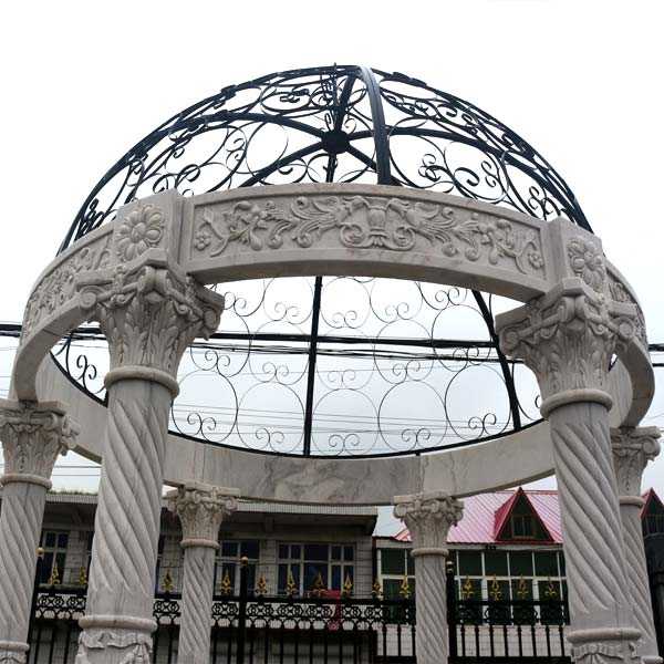 Outdoor Garden white stone marble gazebo for wedding