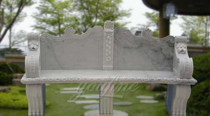 Outdoor antique marble bench for garden