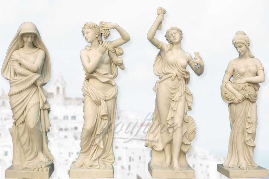 Outdoor custom four season marble statues for sales