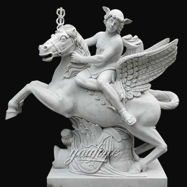 Outdoor famous art sculptures of Mercury riding Pegasus in Tuileries for Gardens decor